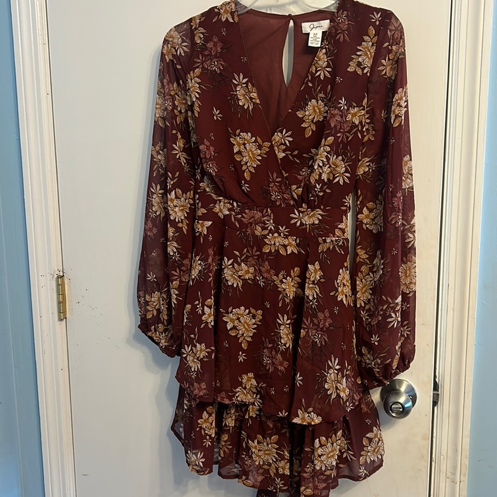 Burgundy, summer flower dress